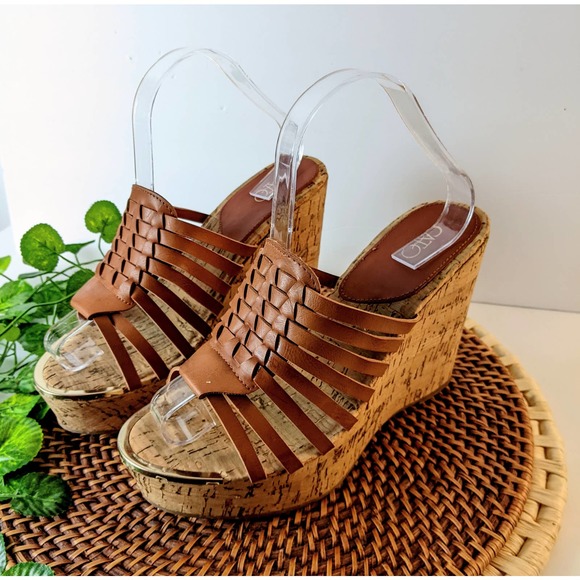 Cato Shoes - CATO BOHEMIAM LEATHER SLIDE ON HEELS SIZE 9